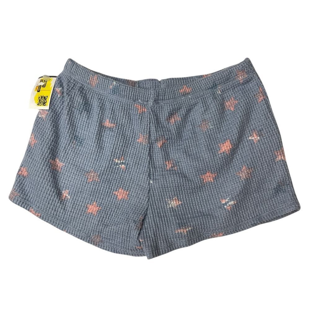 Freshman Girls Waffle Knit‎ Lounge Shorts Size M Gray Pull On Cozy Elastic Waist